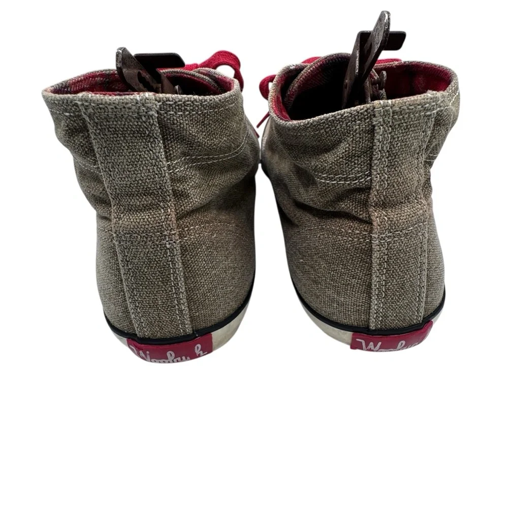 Woolrich Men’s Brown Chukka Canvas Boots with Red Laces - Size 11.5